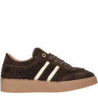 Tango sneaker bruin teddy-look en suéde details