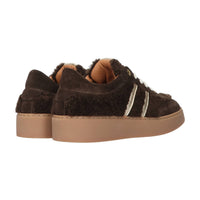 Tango sneaker bruin teddy-look en suéde details