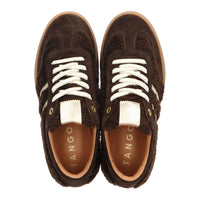 Tango sneaker bruin teddy-look en suéde details