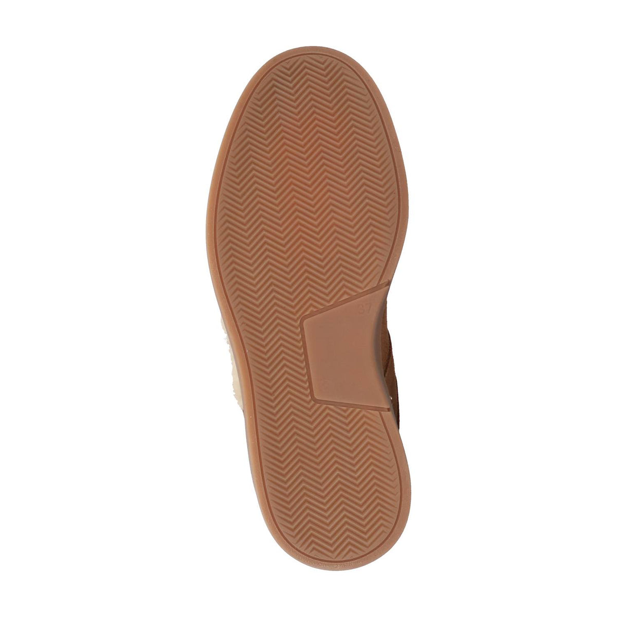 Tango Cognac suède sneaker met teddy-details
