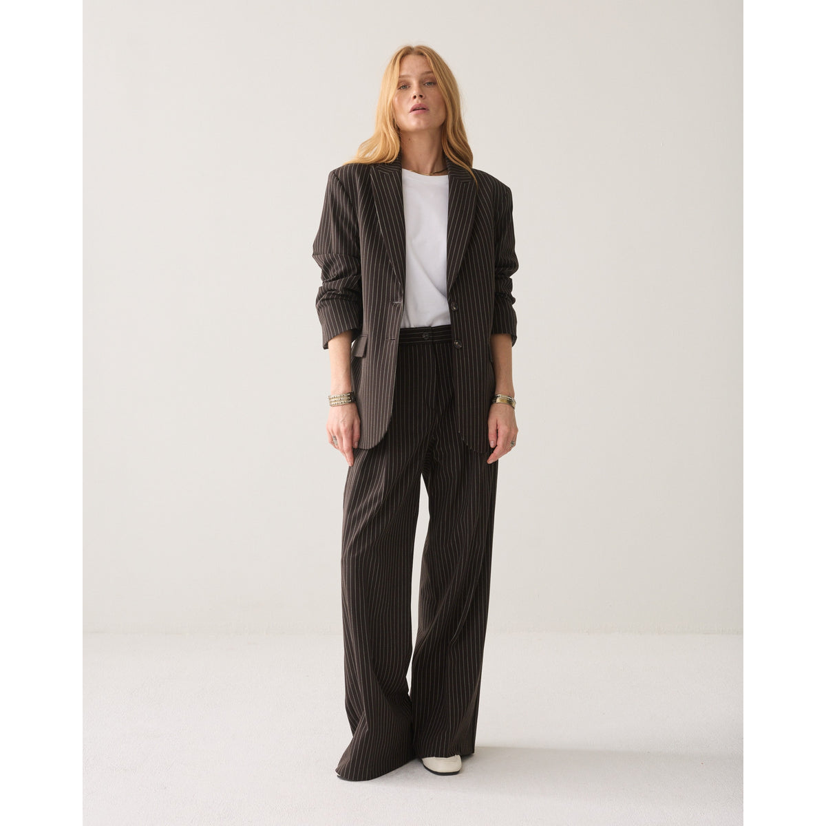 Summum  blauw krijtstreep blazer