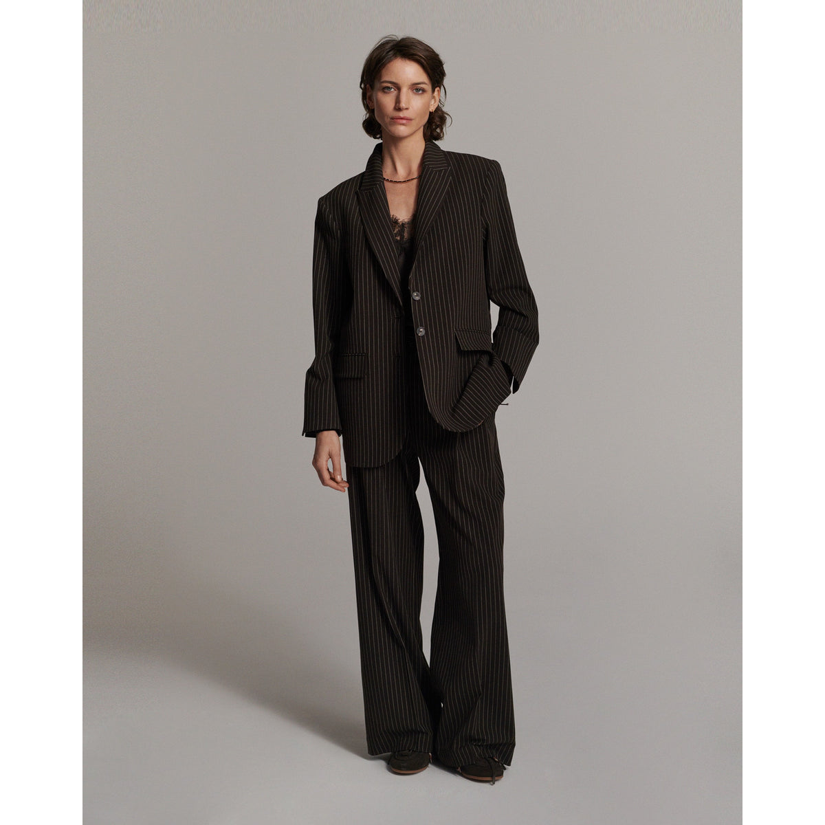 Summum  blauw krijtstreep blazer