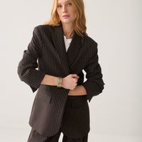 Summum  blauw krijtstreep blazer