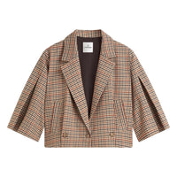 Summum korte blazer met ruitdessin