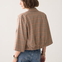 Summum korte blazer met ruitdessin