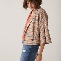 Summum korte blazer met ruitdessin