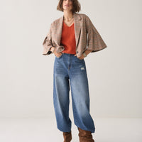 Summum korte blazer met ruitdessin
