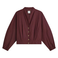 Summum Blouse met V-hals – Bordeaux