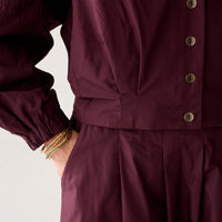 Summum Blouse met V-hals – Bordeaux