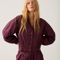 Summum Blouse met V-hals – Bordeaux