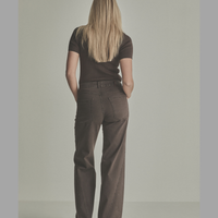Para Mi bruine broek met subtiele sparkle steentjes