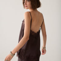 Summum Top met Kant – Donkerbruin