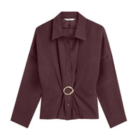 Summum bordeaux blouse met gesp