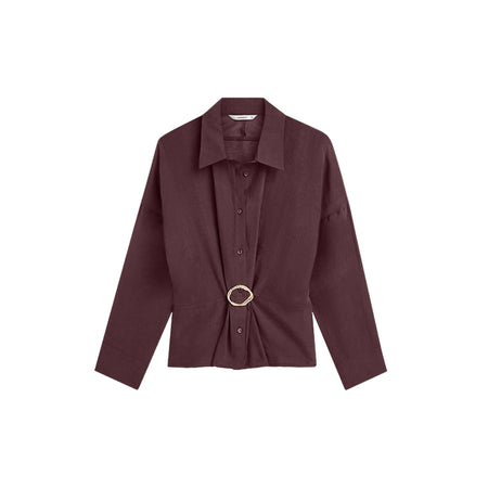 Summum bordeaux blouse met gesp