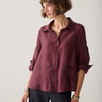 Summum bordeaux blouse met gesp