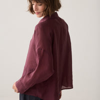 Summum bordeaux blouse met gesp