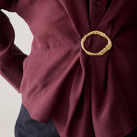 Summum bordeaux blouse met gesp