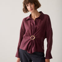 Summum bordeaux blouse met gesp