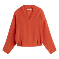 Summum oranje blouse met V-hals