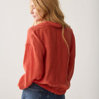 Summum oranje blouse met V-hals