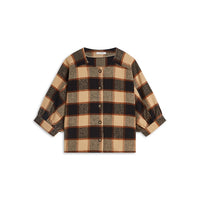 Summum blouse met  bruine ruitdessin