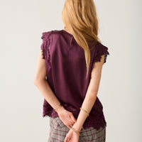 Summum bordeaux top met kant