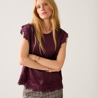 Summum bordeaux top met kant