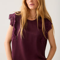 Summum bordeaux top met kant