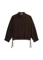 Summum bruine blouse met strikdetail