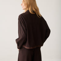Summum bruine blouse met strikdetail