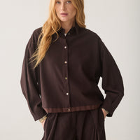 Summum bruine blouse met strikdetail