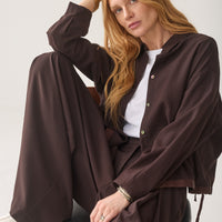 Summum bruine blouse met strikdetail