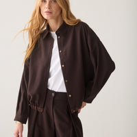 Summum bruine blouse met strikdetail