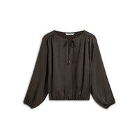 Summum donkerbruine glans blouse