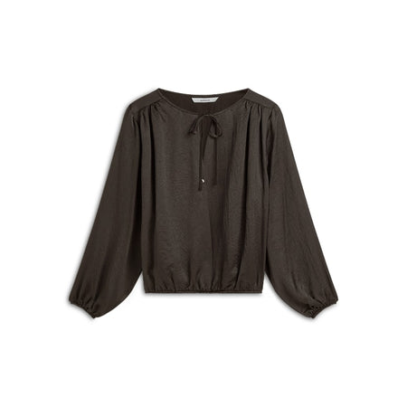 Summum donkerbruine glans blouse
