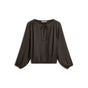 Summum donkerbruine glans blouse