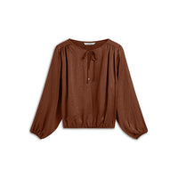 Summum toffee kleurige glans blouse