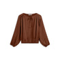 Summum toffee kleurige glans blouse