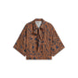 Summum Blouse met Bladprint – Donkerblauw/Oranje