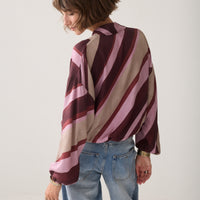 Summum Blouse met Diagonale Strepen