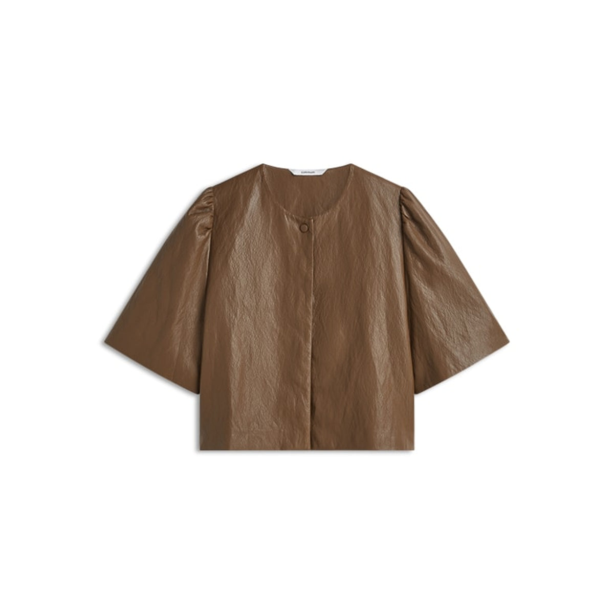 Summum leren blouse met korte mouwen