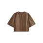 Summum leren blouse met korte mouwen