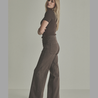 Para Mi bruine broek met subtiele sparkle steentjes