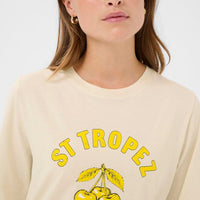 Saint Tropez T-shirt met gele kersen Print