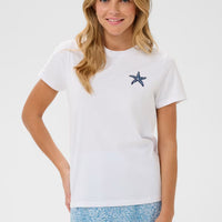 Saint Tropez T-shirt met Zeester – Wit