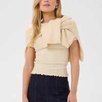 Saint Tropez Rib Top – Crème