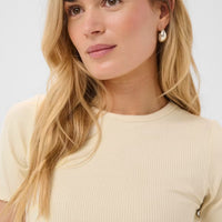 Saint Tropez Rib Top – Crème