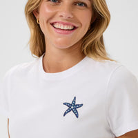 Saint Tropez T-shirt met Zeester – Wit