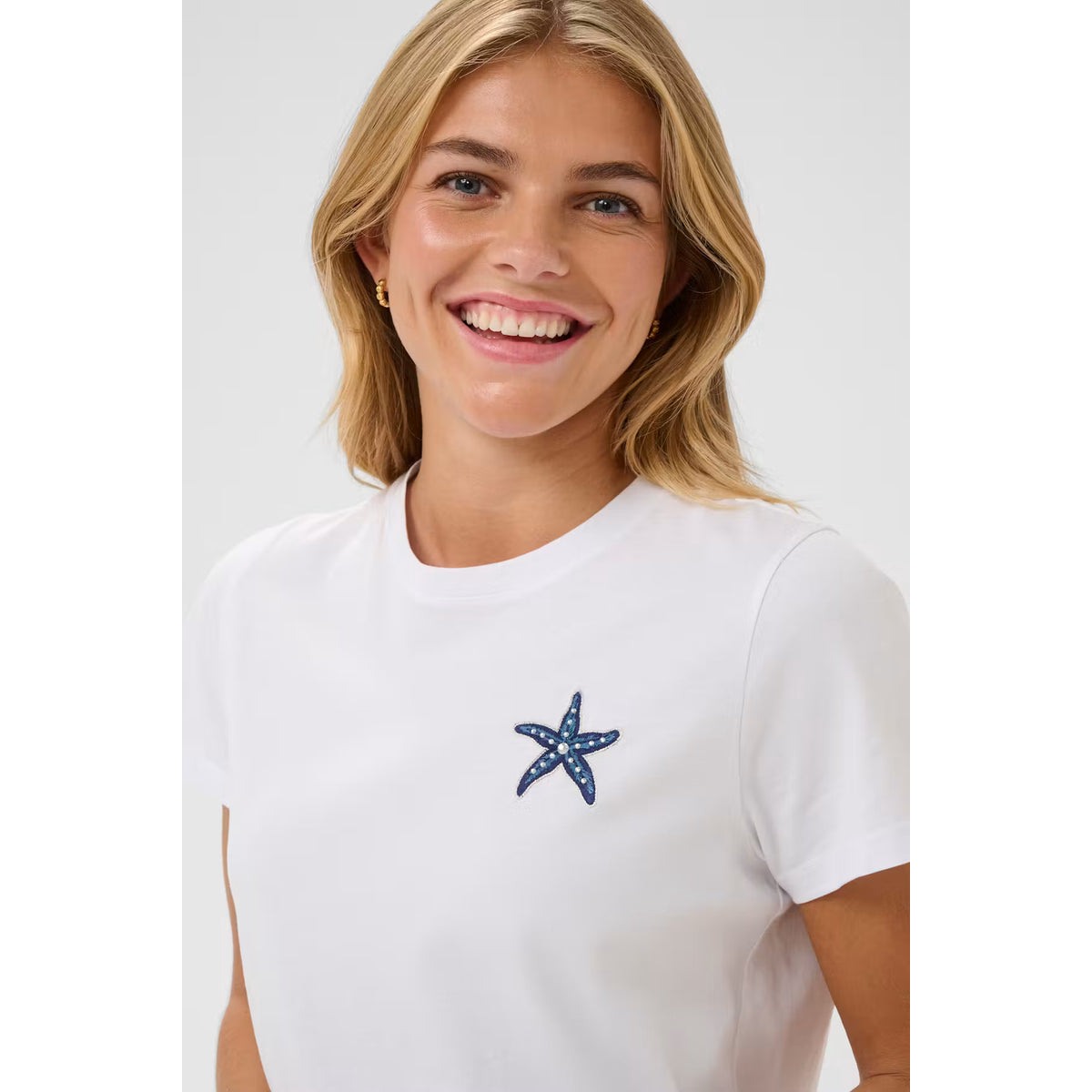 Saint Tropez T-shirt met Zeester – Wit
