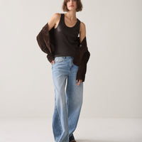 Summum glans Top – Donkerbruin